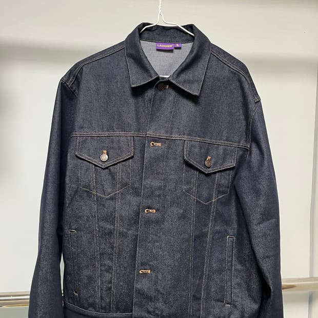 라퍼 논페이드 데님 트러커 자켓 L