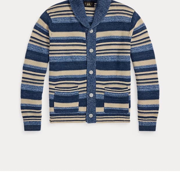RRL 인디고 스트라이프 코튼 리넨 카디건 L사이즈 새제품