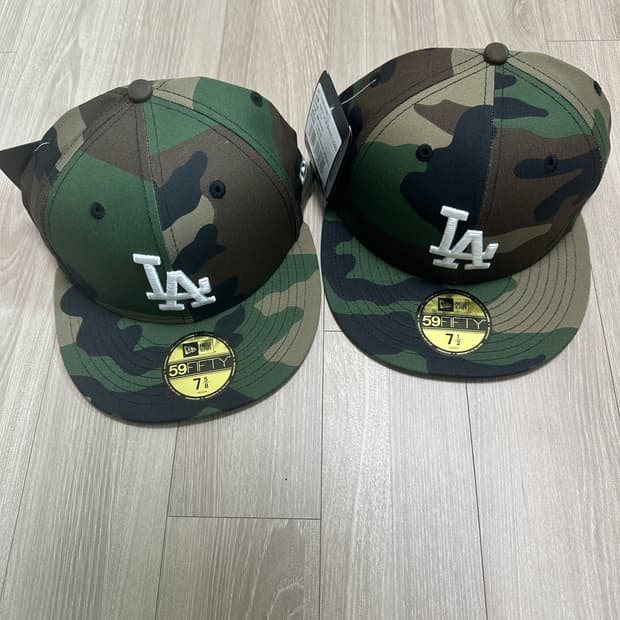 뉴에라 LA 다저스 베이직 피티드 캡 우드랜드 카모