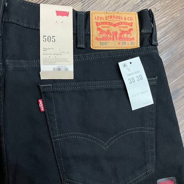 리바이스 505 흑청 팬츠 블랙진 38