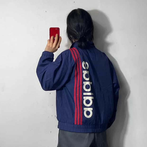 아디다스 스펠아웃 빅로고 바람막이 L