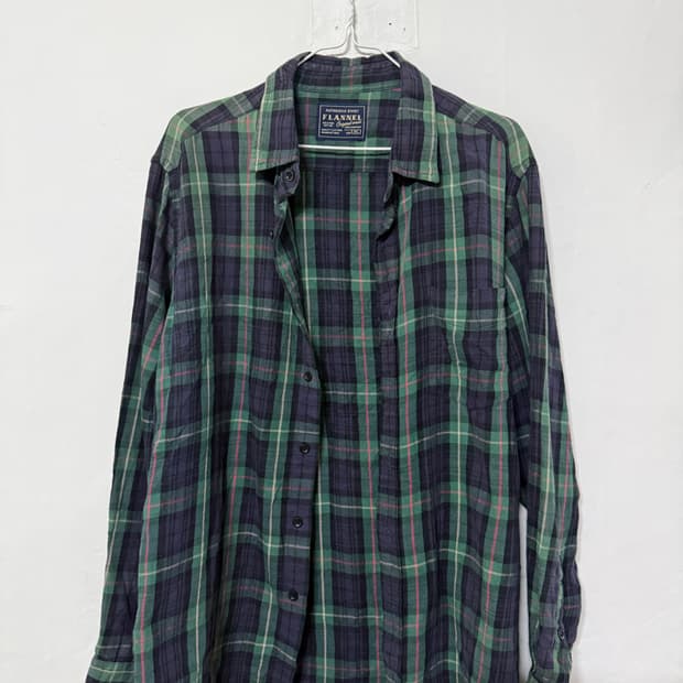 Vintage Authentic Shirt Flannel 체크 셔츠 퍼플