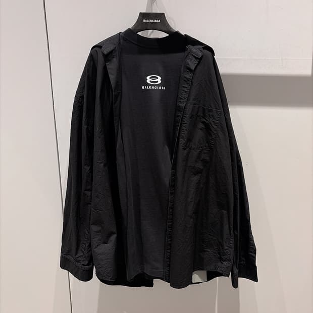 (정품/새상품) 발렌시아가 블랙 레이어드 오버사이즈 셔츠