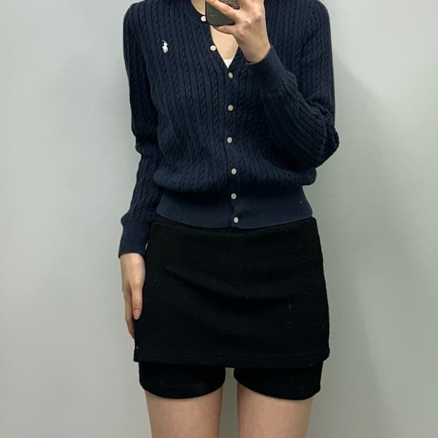 폴로 랄프로렌 신형 네이비 꽈배기 니트 가디건