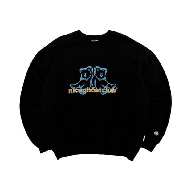 나이스고스트클럽 블랙 베어 맨투맨 M
