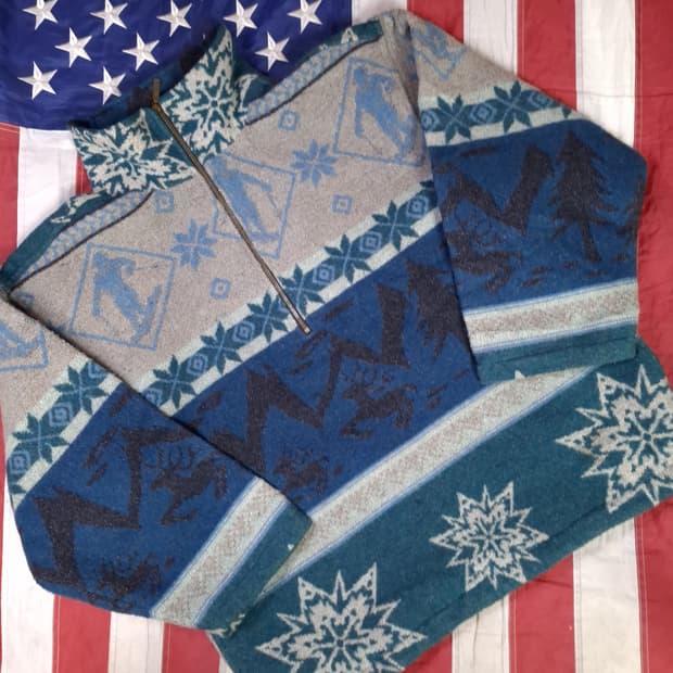 오리지날 90's 엘엘빈 노르딕 오버핏 후리스자켓