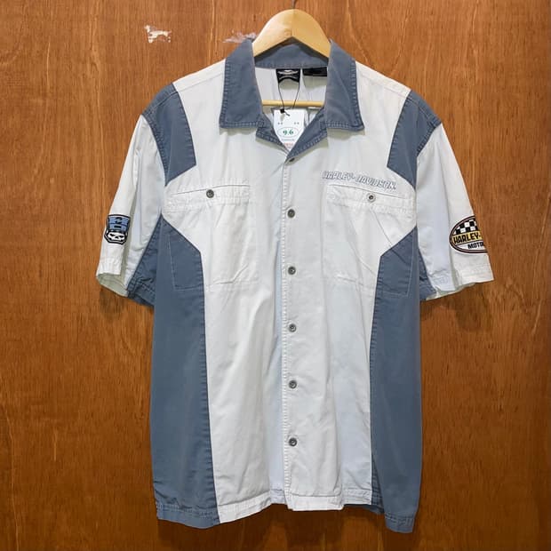 (XL) Harley Davidson 할리 자수 반팔 셔츠