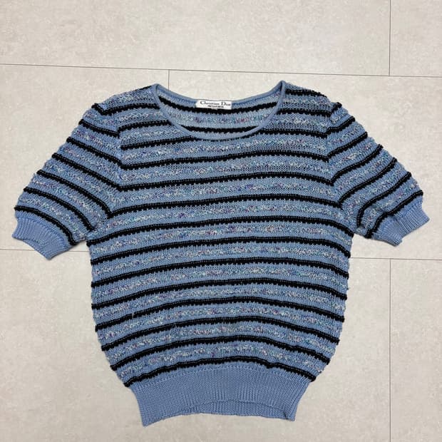 크리스찬 디올 스트라이프 반팔 니트 L사이즈
