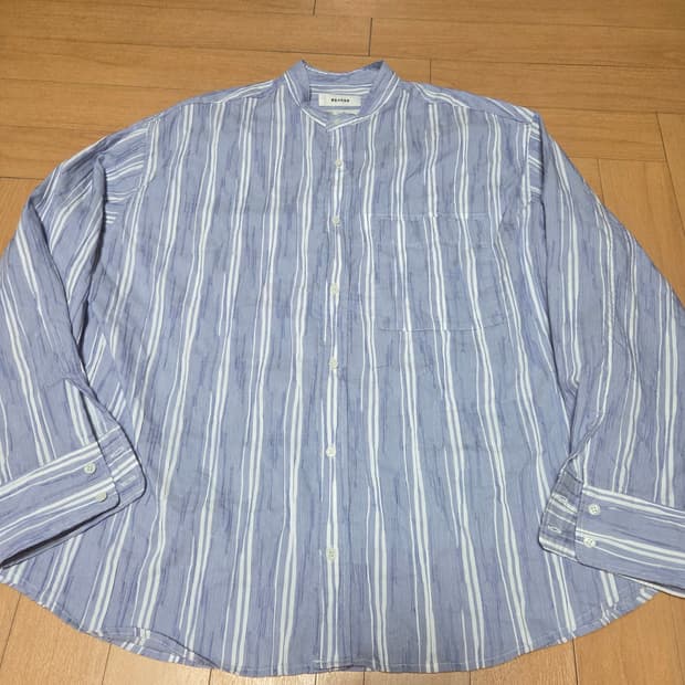 BEAKER 스트라이프 헨리넥 셔츠 110