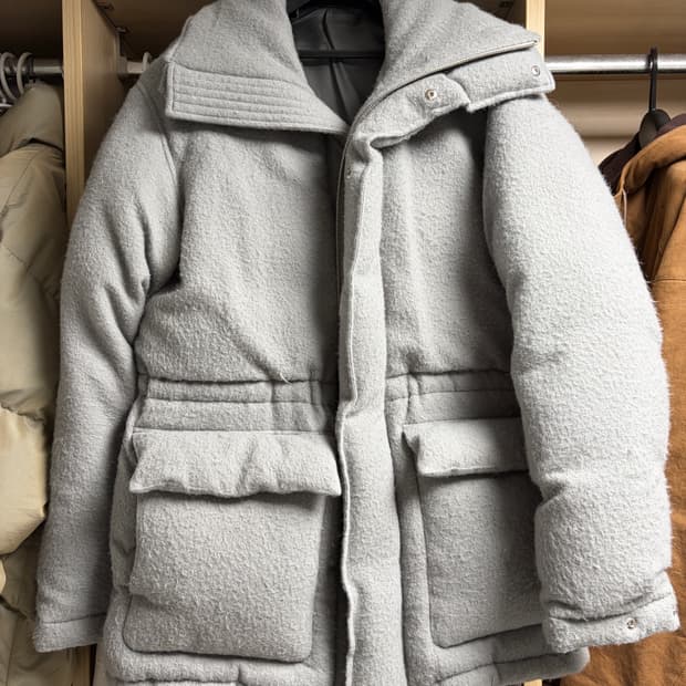 오라리 24AW 브러쉬드 알파카 울 다운 블루종 그레이 4사이즈