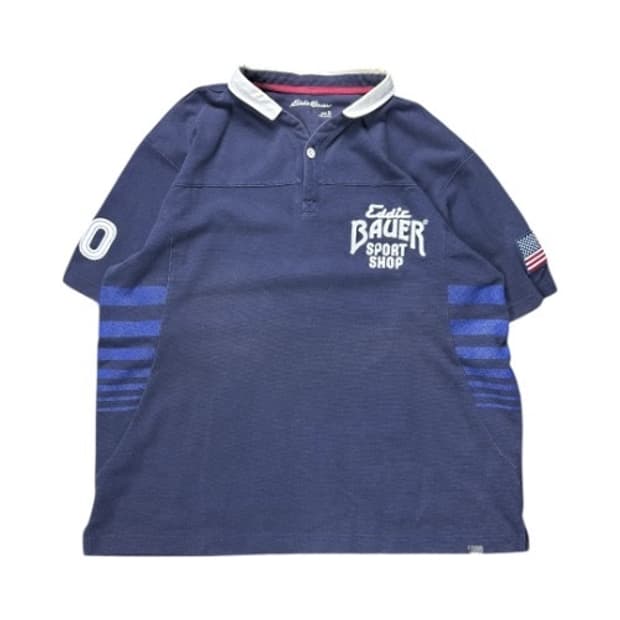 XL) 에디바우어 USA 패치 네이비 반팔 카라티