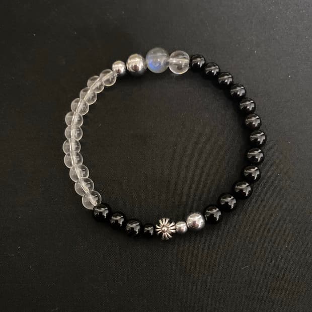 라브라도라이트 포인트 원석 팔찌