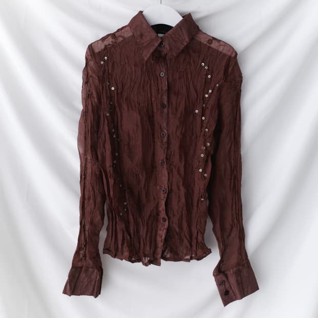 beads see-through shirt