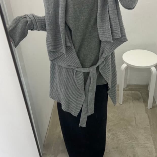 Ayadz 아야즈 빈티지 드레이핑 캐시미어 가디건 그레이 아카이브