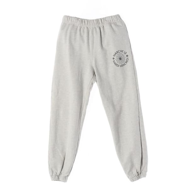 마르디 메크르디 플라워 로고 스웨트 조거 팬츠 오트밀