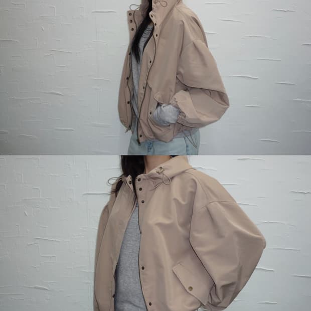 beige short windbreakers