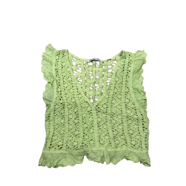 자라 크로셰 니트 조끼