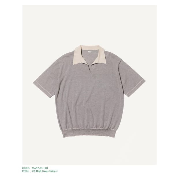[3] 23AW 아프레쎄 S/S 하이 게이지 스키퍼 스트라이프 카라티