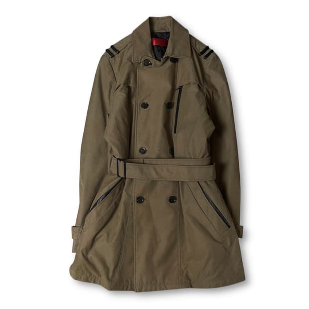 휴고보스 브라운 더블 트렌치 코트