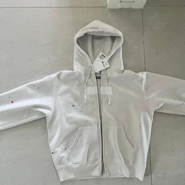 슈프림 mm6 box logo zip hoodie s size