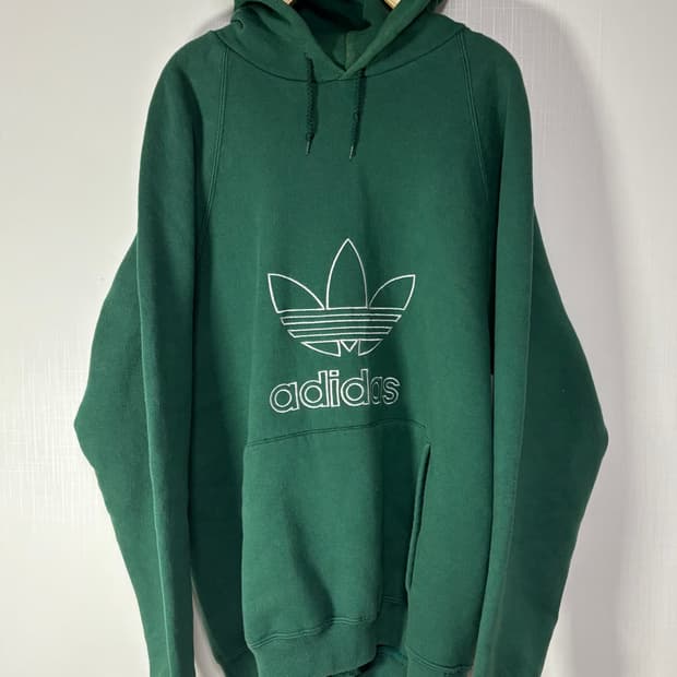 90s adidas USA 빈티지 아디다스 트레포일 후드티 그린