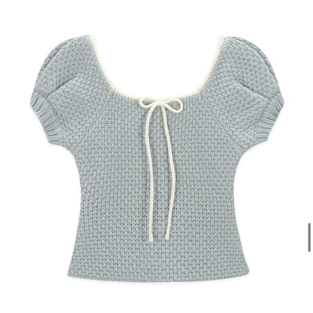 sinoon puff half knit top