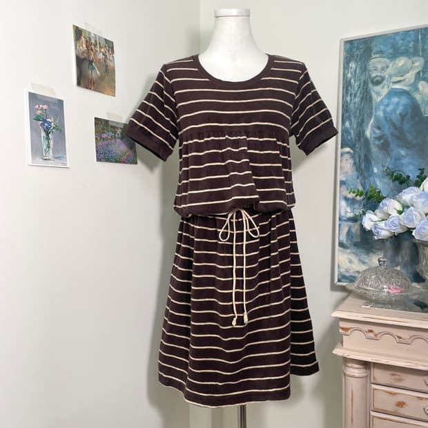 brown stripe cute homewear opc(size-M)