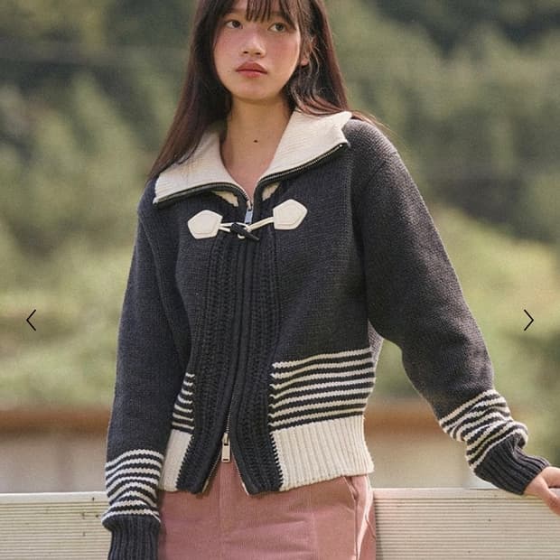 바이탈싸인 토글 니트 가디건 집업 S