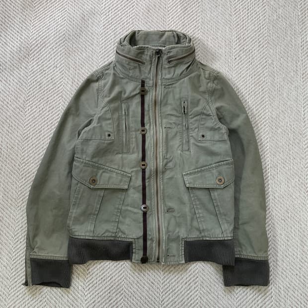 Lari 하이브리드 유틸리티 밀리터리 자켓 y2k goa