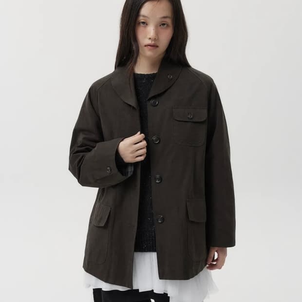 오헤시오 OVERSIZED RAGLAN JACKET, BROWN