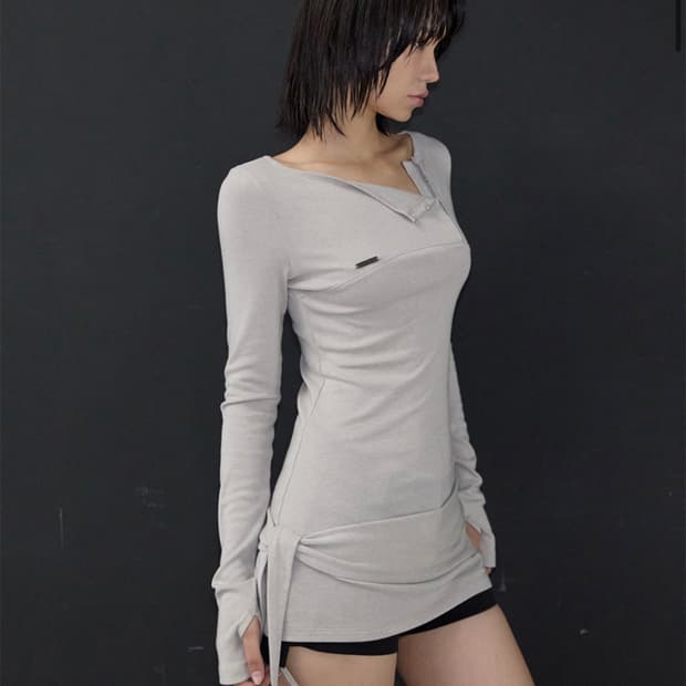 이네기 inegi contour hook top (sand beige)