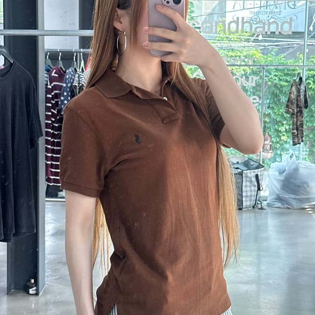 폴로 포니 Pk 반팔티 브라운
