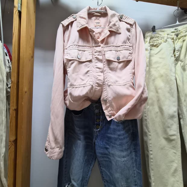 Gap 피치핑크 리오셀 데님자켓