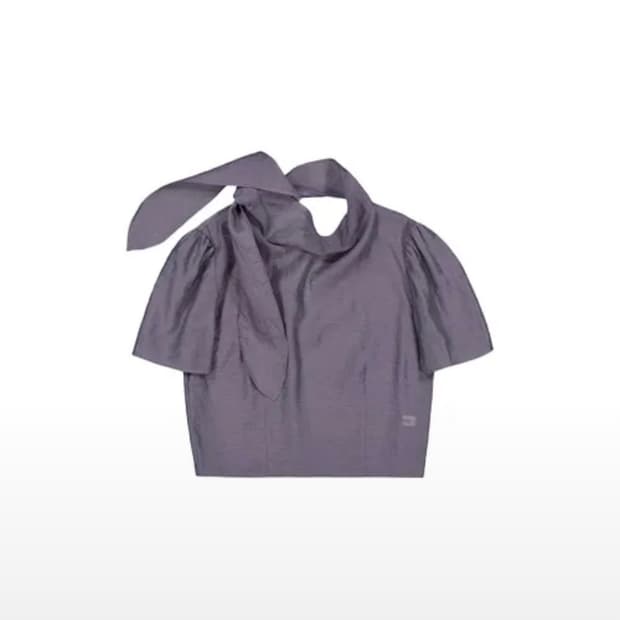 로먼 백브이 타이 블라우스_Roman Blouse