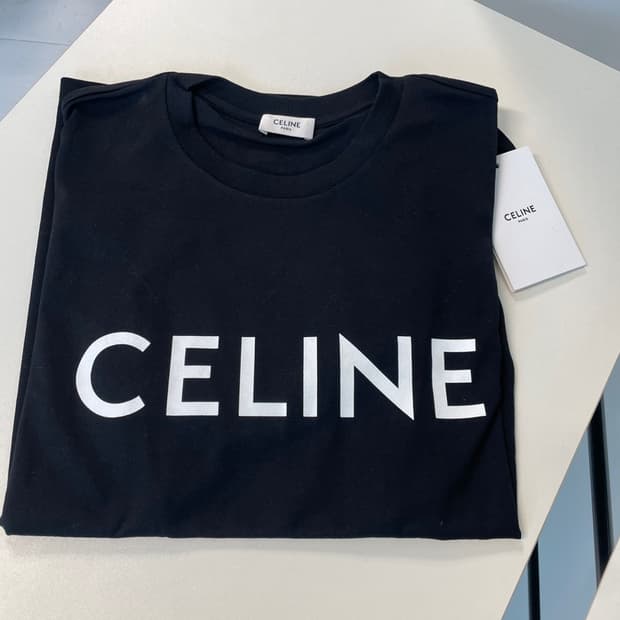 CELINE (W) 셀린느 로고 루즈 반팔 티셔츠 / BLACK / XS