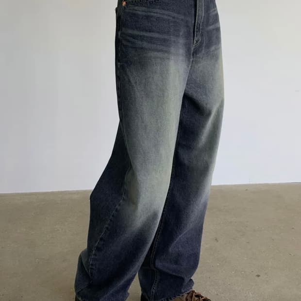 OOTJ 미튼 워싱 데님팬츠