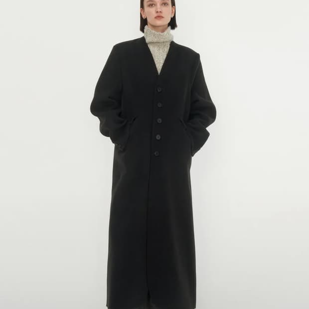 트리밍버드 캐시미어 롱코트 딥브라운