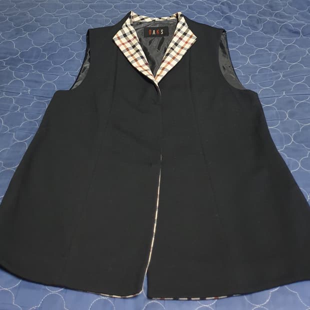 닥스 레이디스 빈티지체크 롱 베스트 블랙 (91-160)