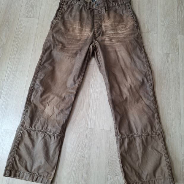 30/30 RRL 더블알엘 왁스 코티드 필드핏 치노 워크 팬츠 브라운