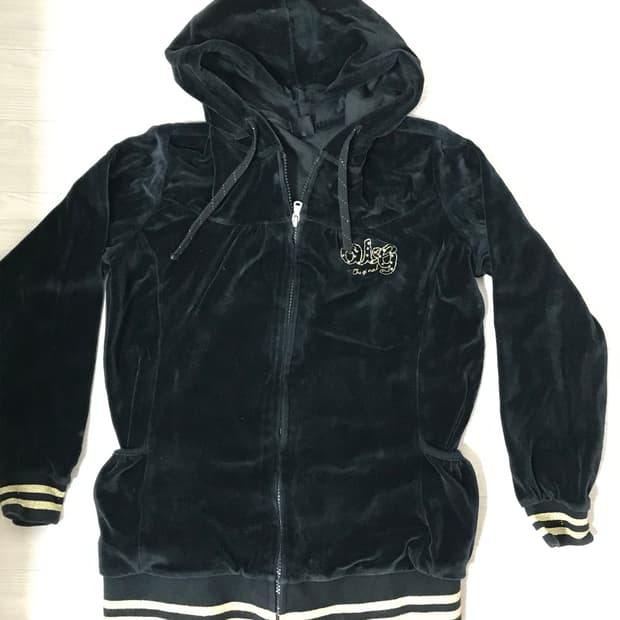 벨벳 트레이닝 후드집업 하이틴 빈티지