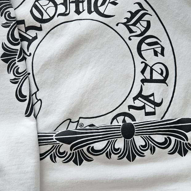 XL 크롬하츠 홀스슈 플로랄 후드 화이트