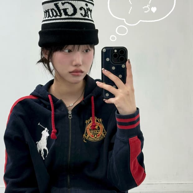 폴로 빅포니 네이비 후드집업