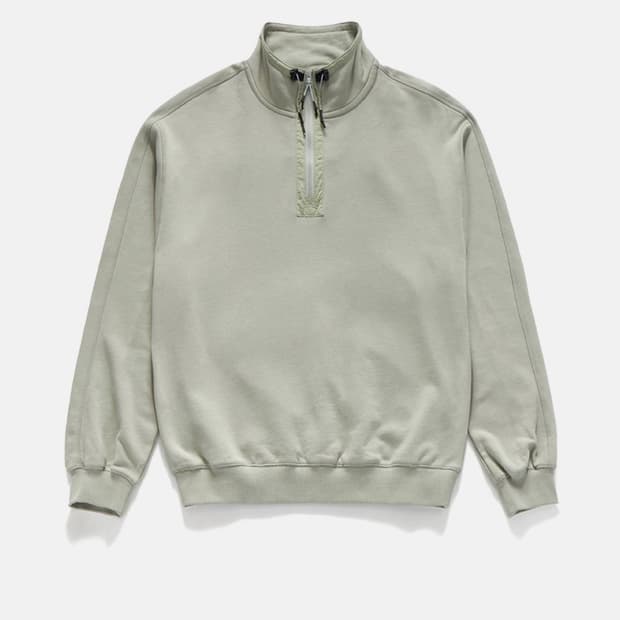 Unaffected stand collar 하프 집업 sage