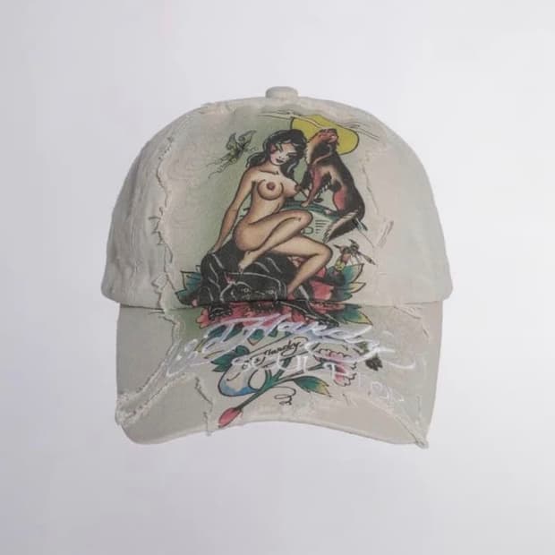 스컬프터 에드하디 콜라보 볼캡 모자