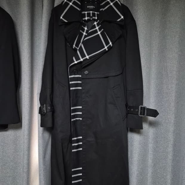 송지오옴므 더블 레이어드 트렌치 코트 팝니다ㅡ타임옴므.솔리드.시스템