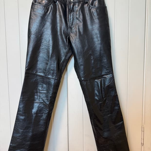 올드갭 부츠컷 레더 팬츠