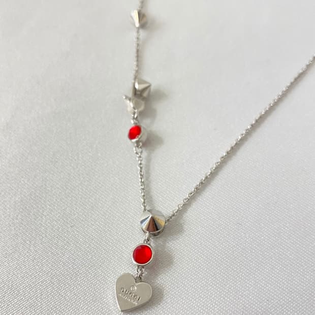 Gucci red heart 925silver necklace