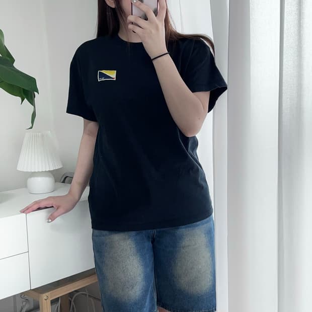 [정품] 나이키 블랙 패치로고 반팔티 [ M ]