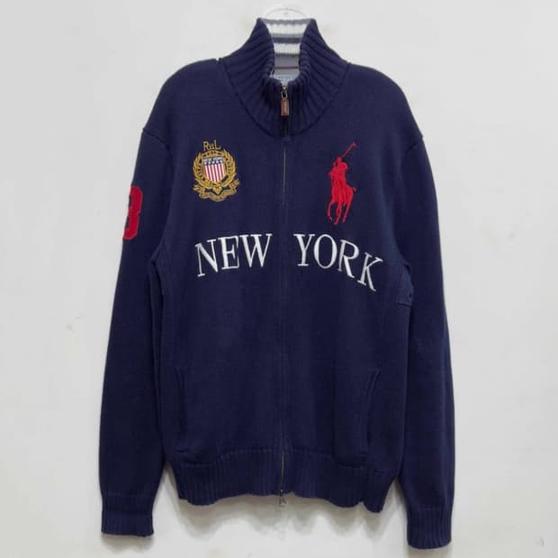 폴로 랄프로렌 니트 집업 빅포니