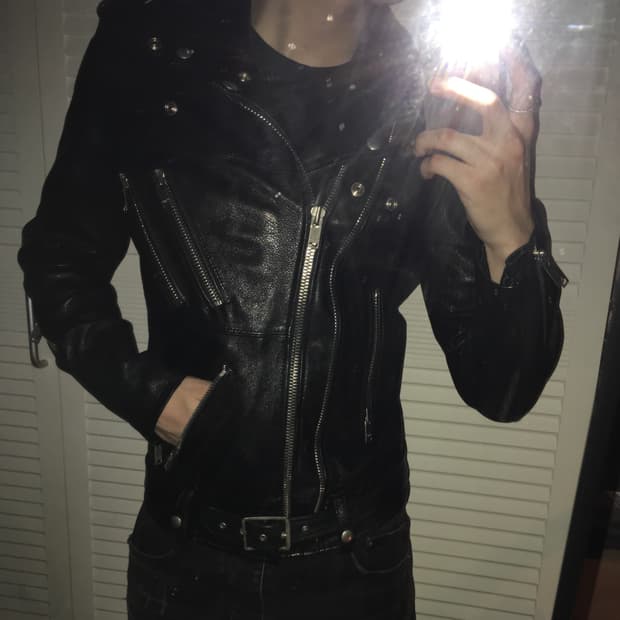 멀티지퍼 레더자켓 락시크 펑크락